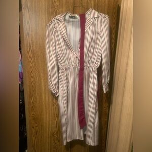 Striped White and Red Dress